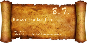 Becza Tertullia névjegykártya